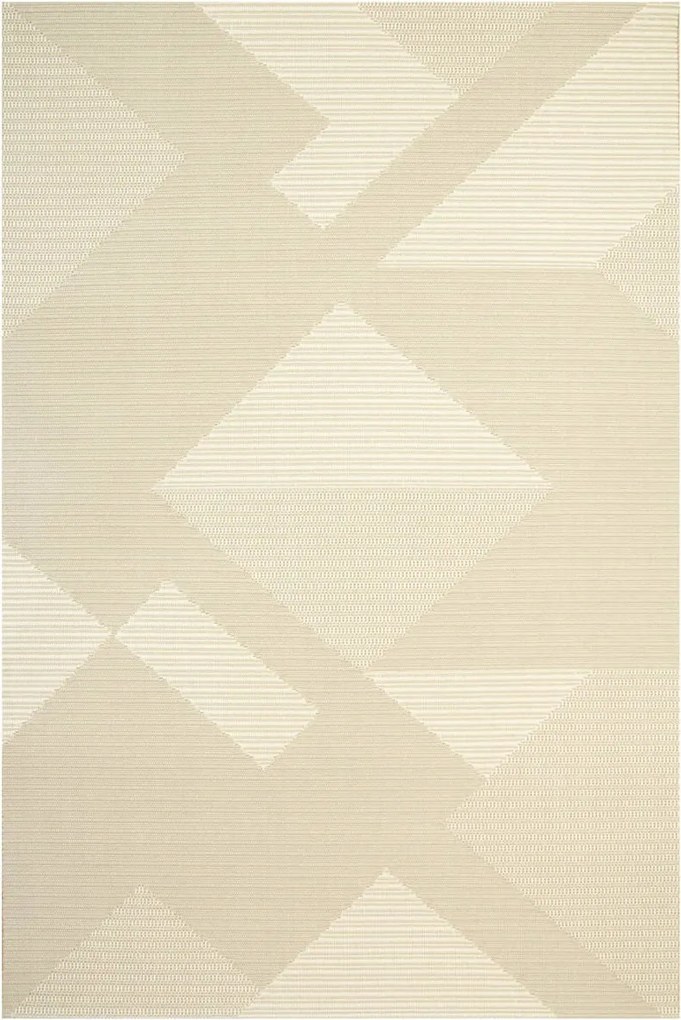 200x290 cm Zsinóros Szőnyeg Rombusz Háromszögek Krém Bézs