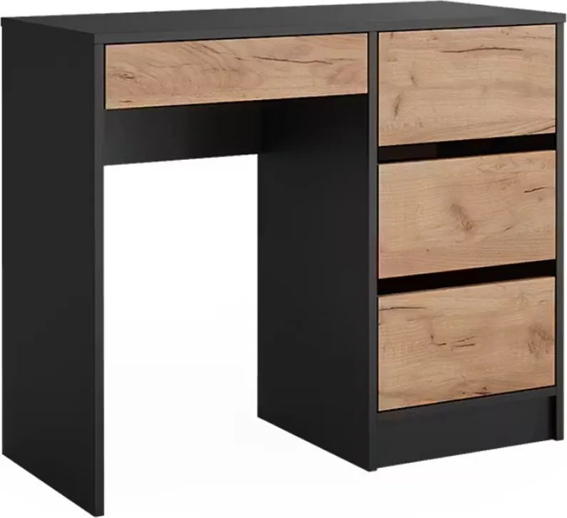 Fiókos íróasztal 125x51x75 cm barna szürke FUR1872-2