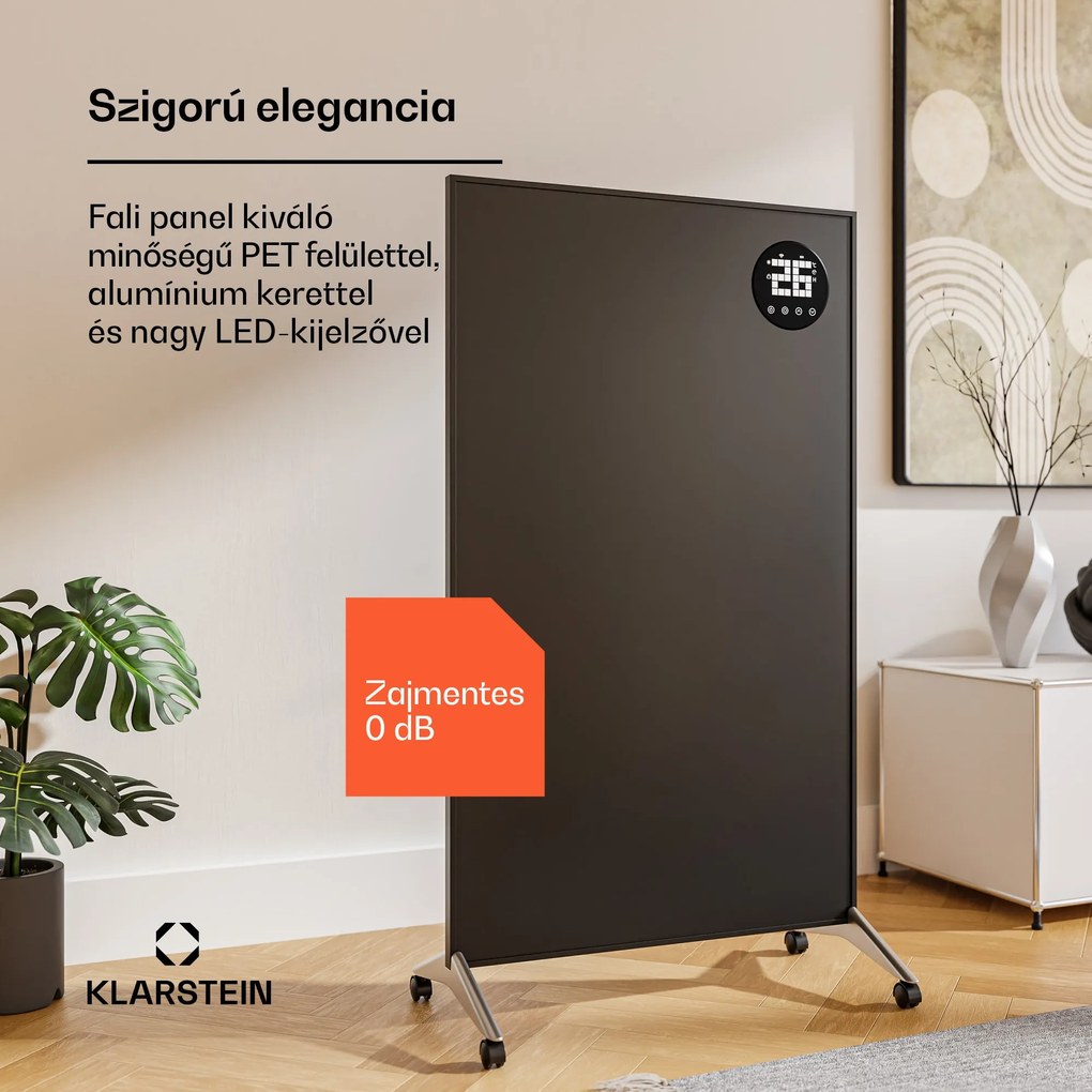 Klarstein Wonderwall Smart Bornholm infravörös hősugárzó, 800 W, Intelligens vezérlés, falra szerelés, LED-Kijelző