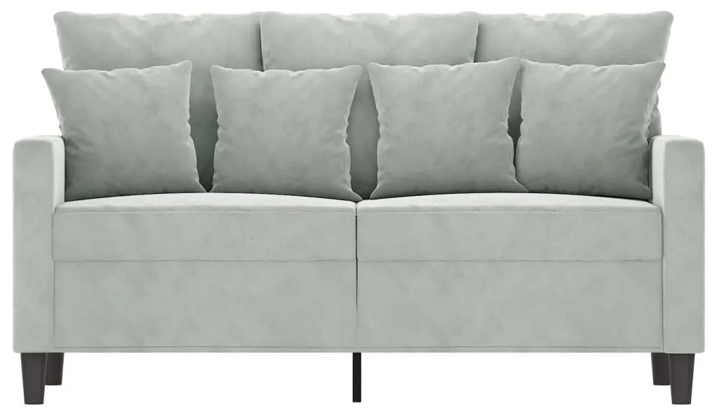 vidaXL kétszemélyes világosszürke bársony kanapé 120 cm