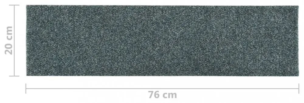 15 db zöld négyszögletes öntapadó lépcsőszőnyeg 76 x 20 cm