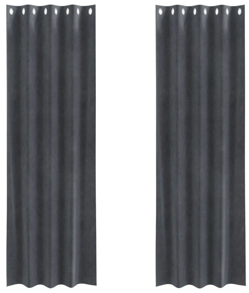 Függönyök függönyökkel 2 pcs Világosszürke 140 x 245 cm Bársony