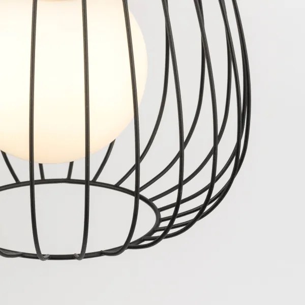 Csillár zsinóron BELL 1xG9/12W/230V átm. 24 cm fekete/fényezett króm