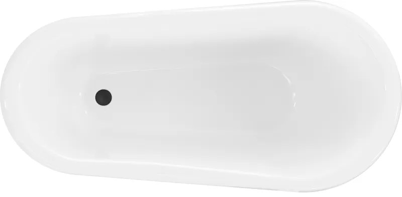 Mexen, Mexen Retro wanna wolnostojąca 150 x 73 cm, fehér, fekete lábak - 53251507300-70
