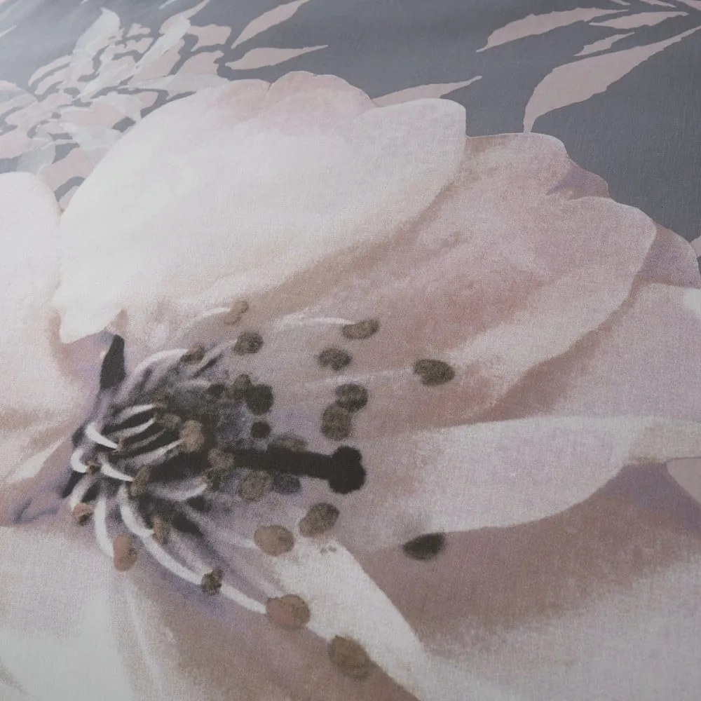 Dramatic Floral szürke ágyneműhuzat, 200 x 200 cm - Catherine Lansfield