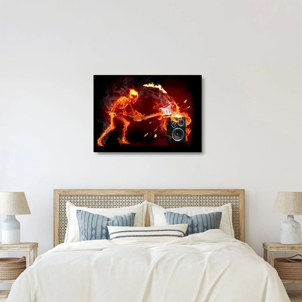 Kép - Zene a lángokban (üvegen) (70x50 cm)