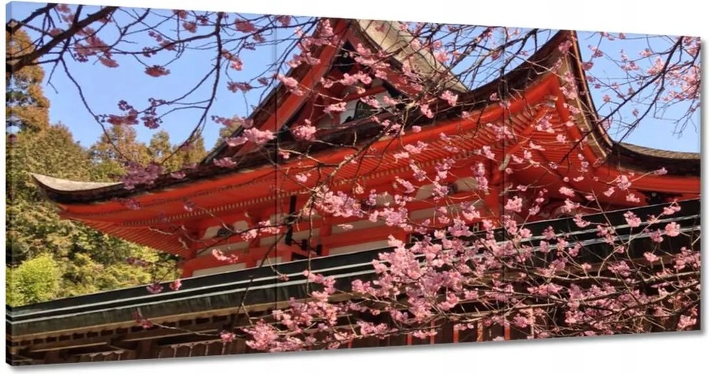 Festmények 120x60 Japán templom