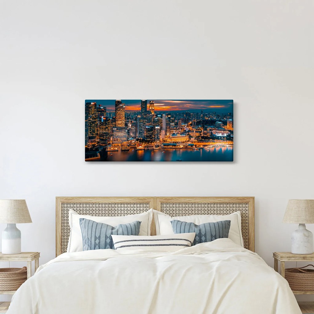 Éjszakai város képe (120x50 cm)