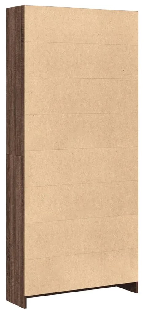 barna tölgy színű szerelt fa könyvszekrény 80 x 24 x 176 cm