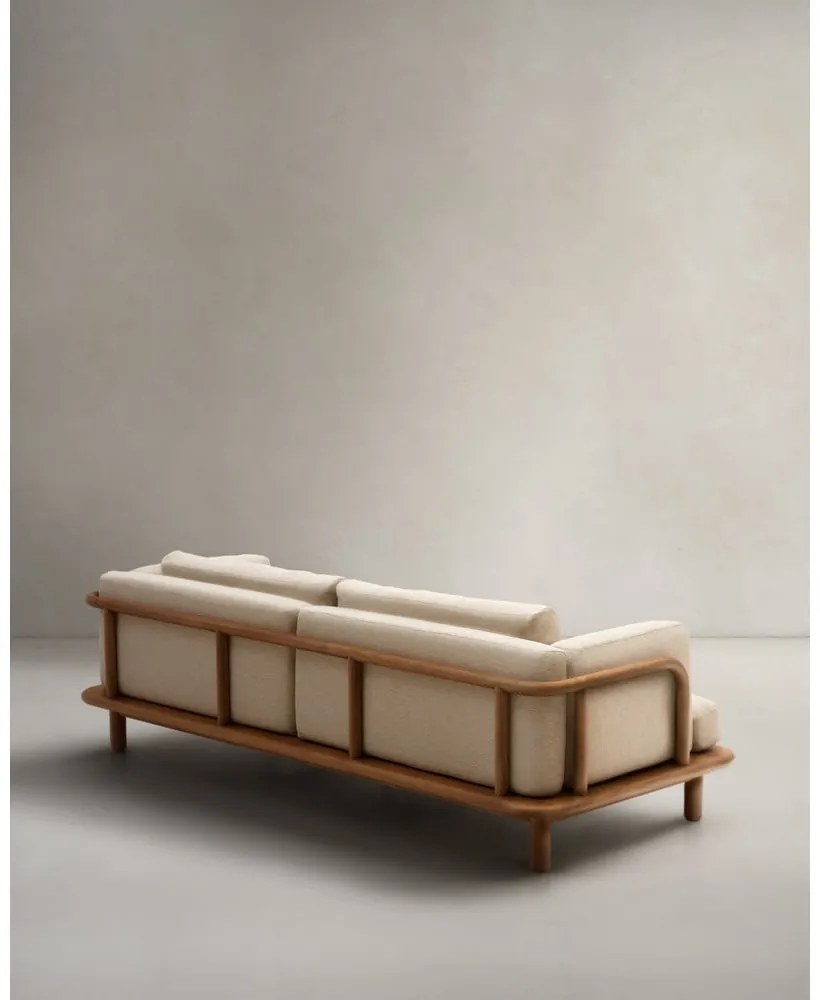 Bézs-natúr színű teakfa kerti kanapé Turqueta – Kave Home