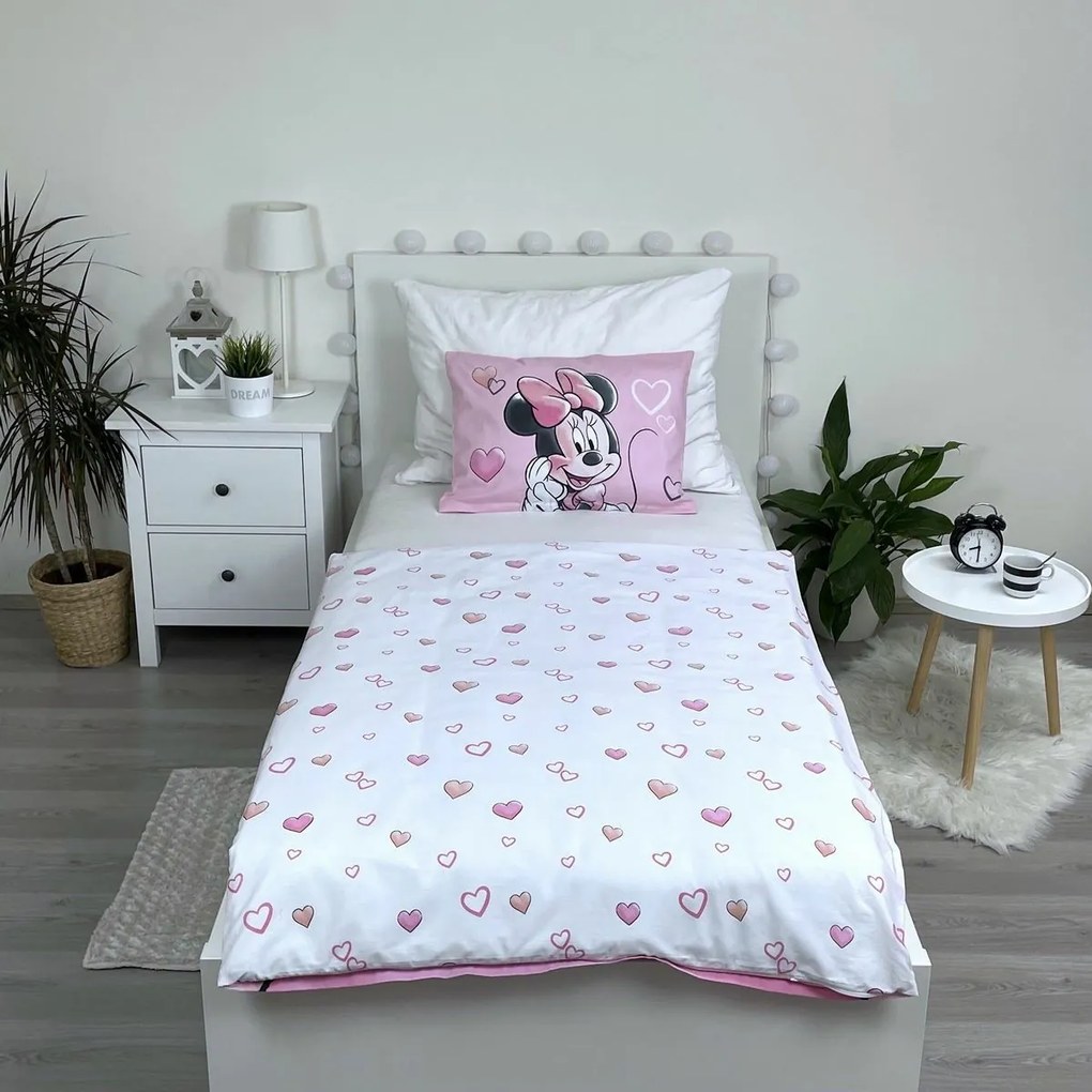 Jerry Fabrics Gyermek pamut ágynemű Minnie Powder pink
