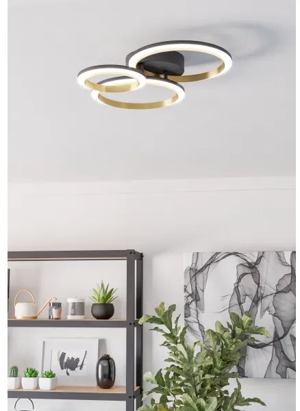 Eglo 901224 - LED Dimmelhető mennyezeti lámpa CALLIERA LED/20W/230V fekete/arany