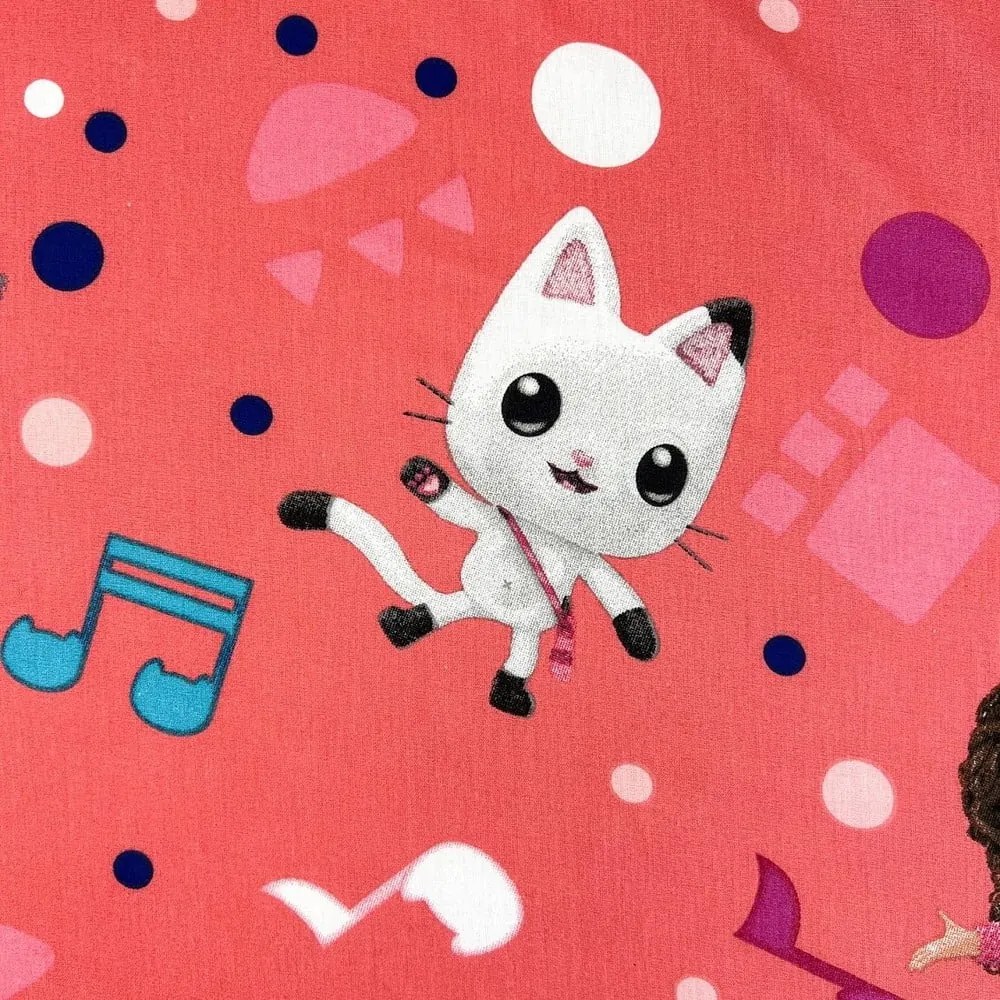 Gumis egyszemélyes pamut gyerek lepedő 90x200 cm Gabby's Dollhouse – Jerry Fabrics