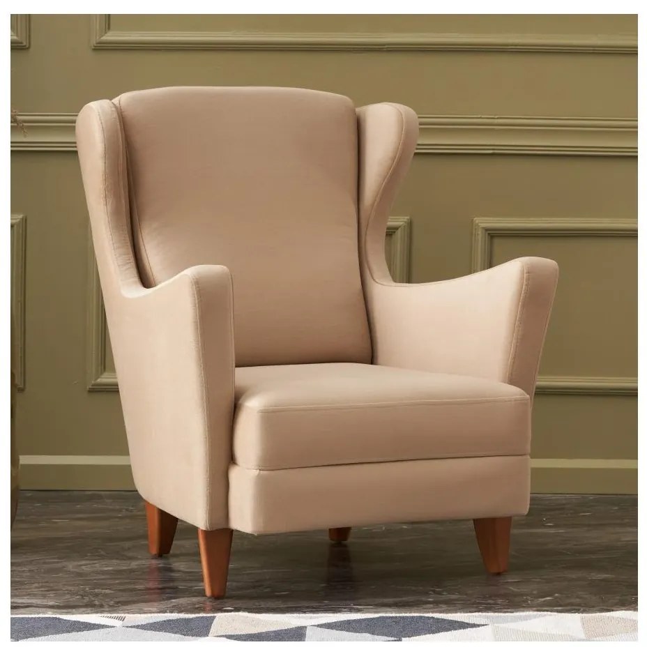 NUPI krémszínű füles fotel