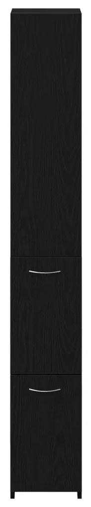vidaXL Fekete Tölgy Fürdőszobai Szekrény 25x25x170 cm Mérnöki Fa