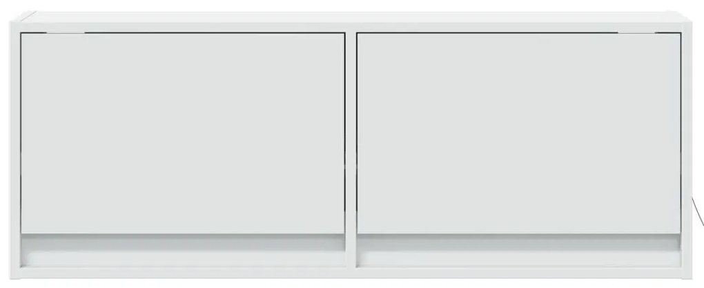 fehér falra szerelhető TV-szekrény LED-lámpákkal 100x31x35 cm