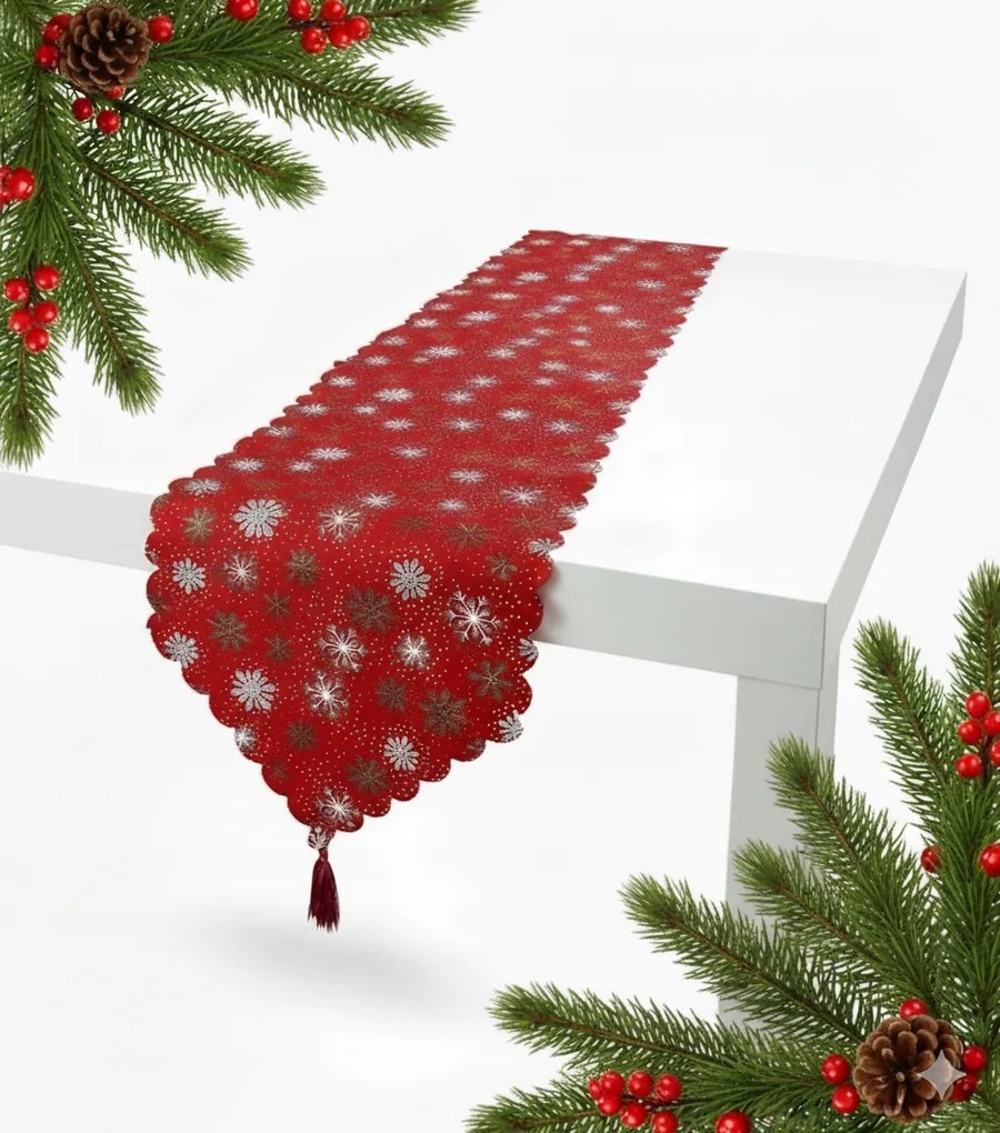 Karácsonyi Asztalterítő Csillag Karácsonyfa Asztalterítő 180x35