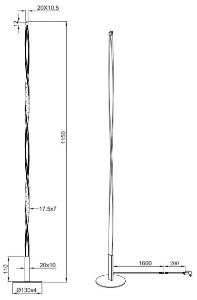 Reality - LED Dimmelhető állólámpa SPIN LED/10,5W/230V