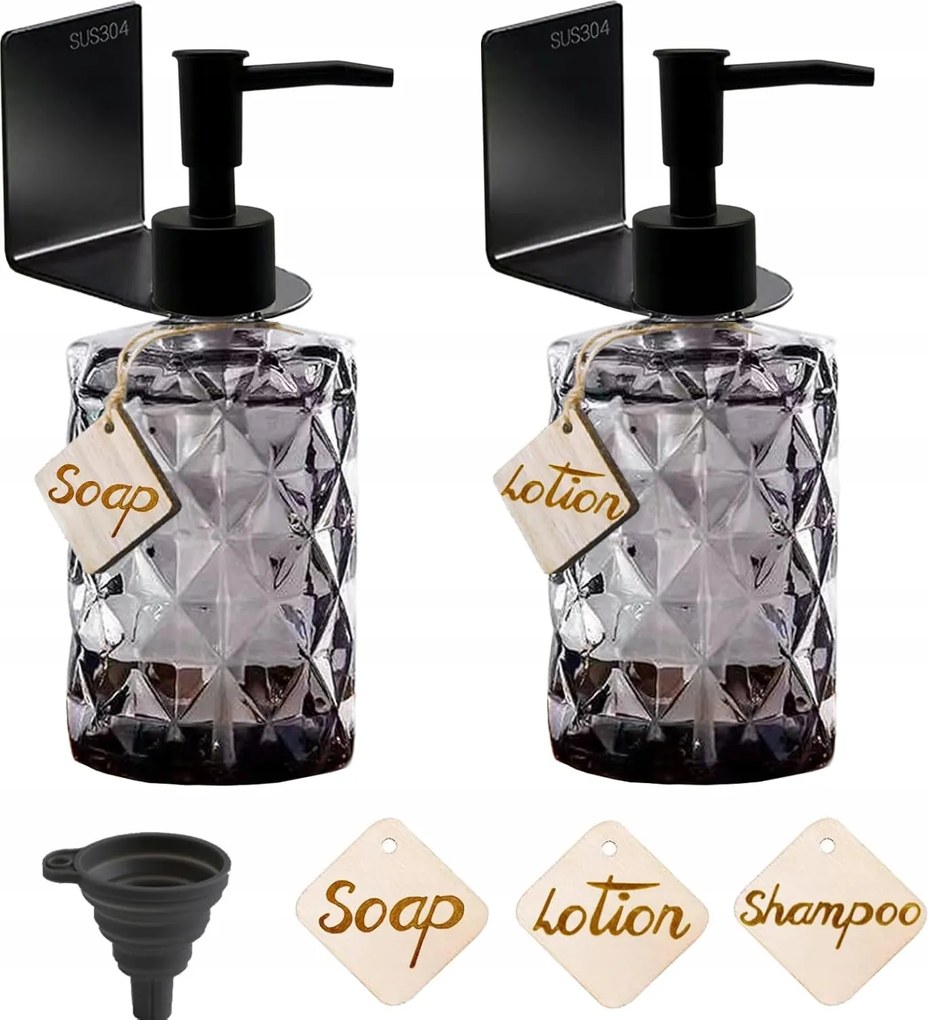 Papu falra szerelhető kézi szappanadagoló 330 ml bézs, barna, fekete