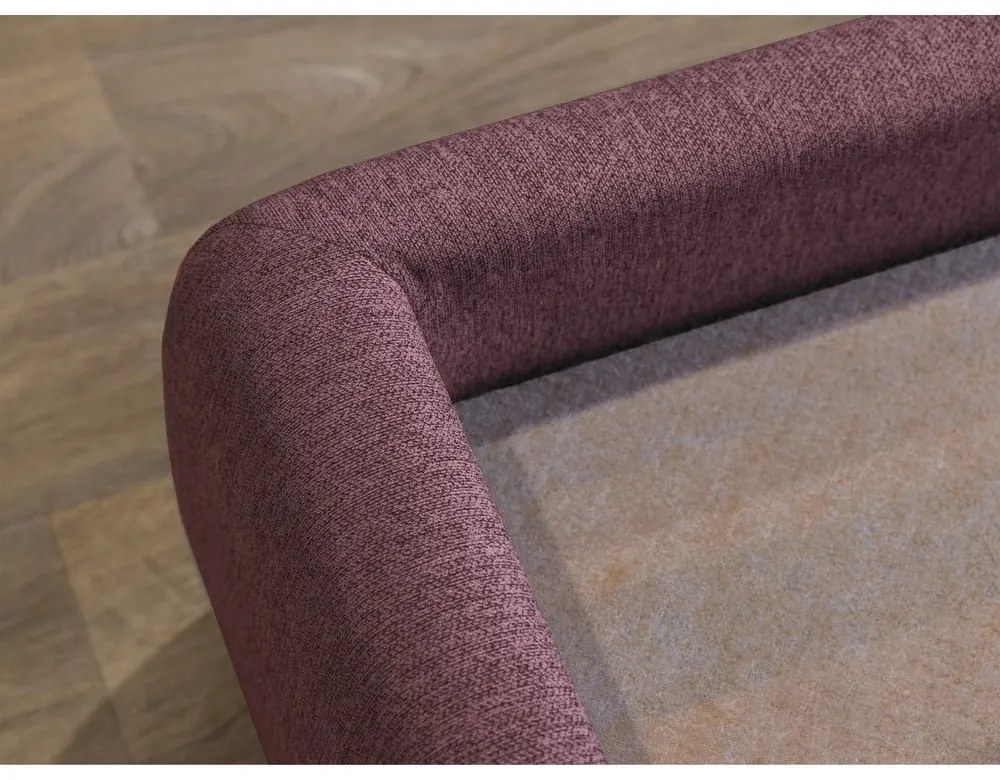 Rózsaszín kárpitozott ágyneműtartós franciaágy ágyráccsal 160x200 cm Garance – Bobochic Paris