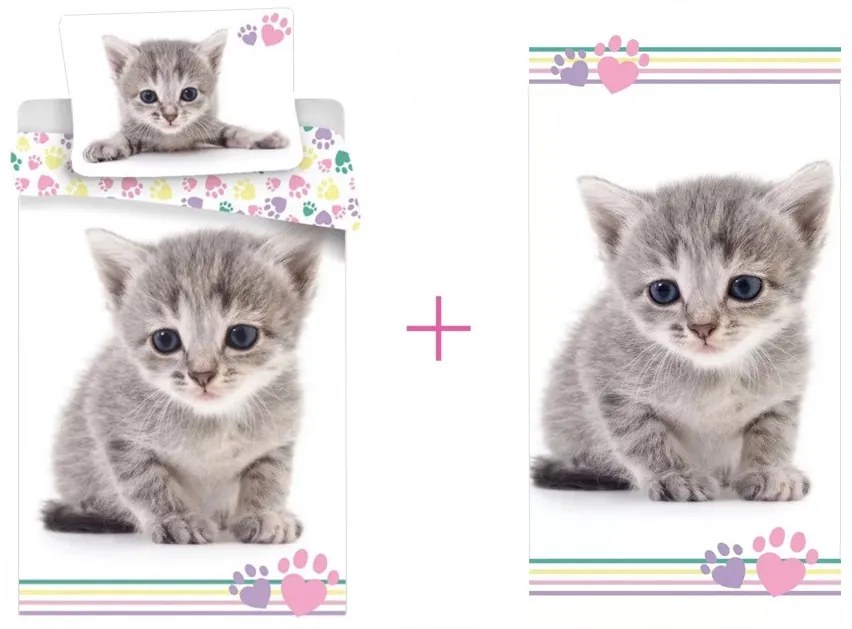 Cicás felnőtt ágyneműhuzat és törölköző szett (Colors)