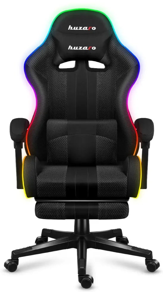 Gamer szék, Force RGB hálós, lábtartóval, fekete