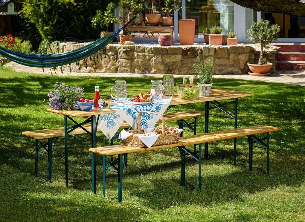 Casaria® Sörkészlet 220 cm - összecsukható