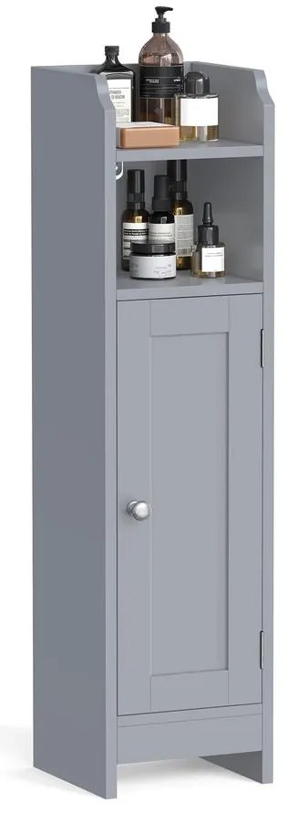 Keskeny fürdőszobai álló tárolószekrény 20x18x80cm, szürke