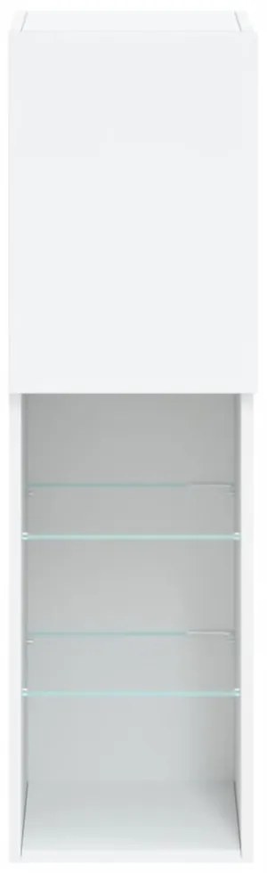 fehér TV-szekrény LED-lámpákkal 30,5 x 30 x 102 cm