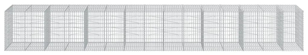 horganyzott vas gabion kosár fedéllel 750 x 100 x 100 cm