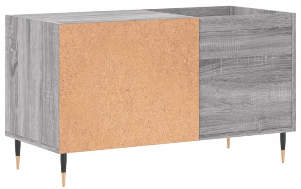 szürke sonoma színű szerelt fa hanglemezszekrény 85x38x48 cm