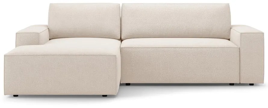 Bézs buklé kinyitható sarokkanapé (bal oldali) Jodie – Micadoni Home