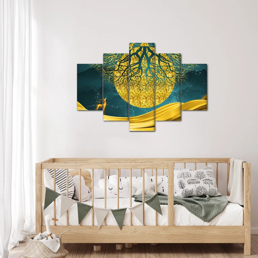 Kép - absztrakció, arany táj (150x105 cm)
