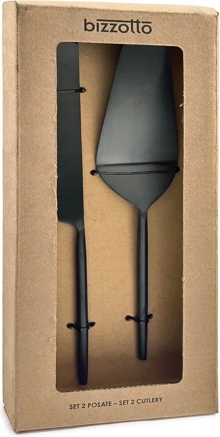 Rozsdamentes acél torta tálaló készlet 2 db-os Bronte – Bizzotto