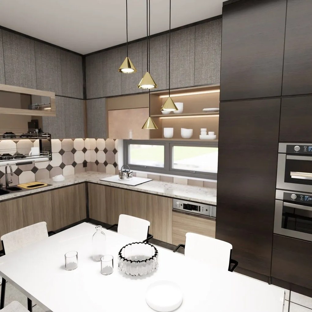 Emibig modern függeszték elit fekete arany emi1329/4prem