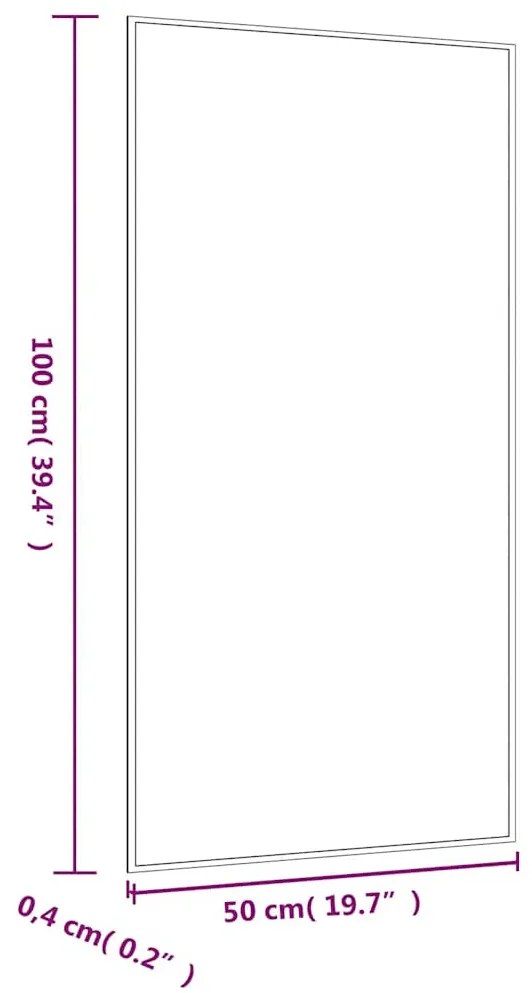 téglalap alakú üveg falitükör 50 x 100 cm