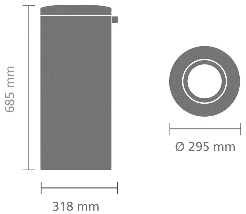 Matt ezüstszínű acél szemetes 30 l Flame Guard – Brabantia