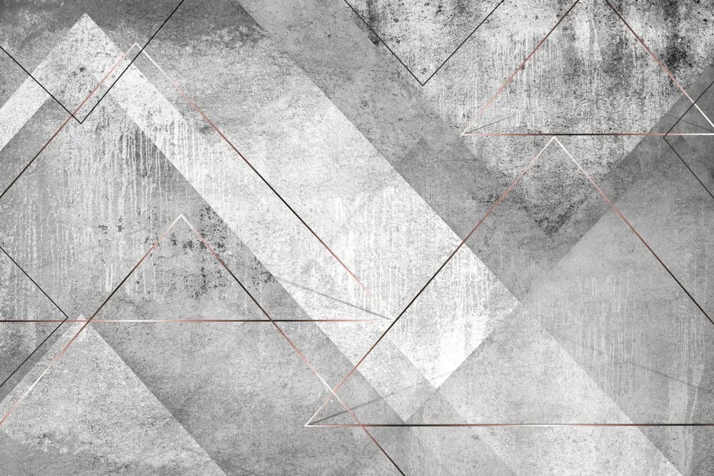 Tapéta szürke háromszög perspektíva - 225x150