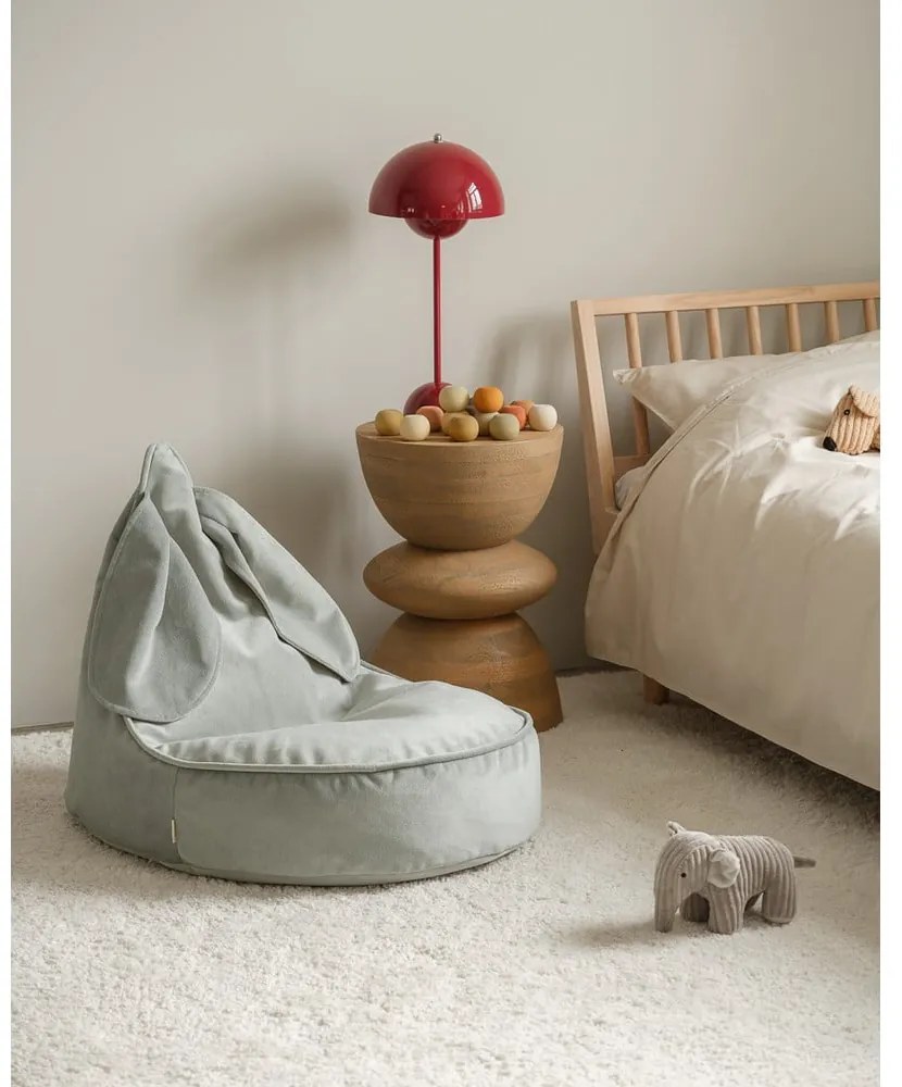 Mentazöld bársony gyerek babzsákfotel Bunny – Wigiwama