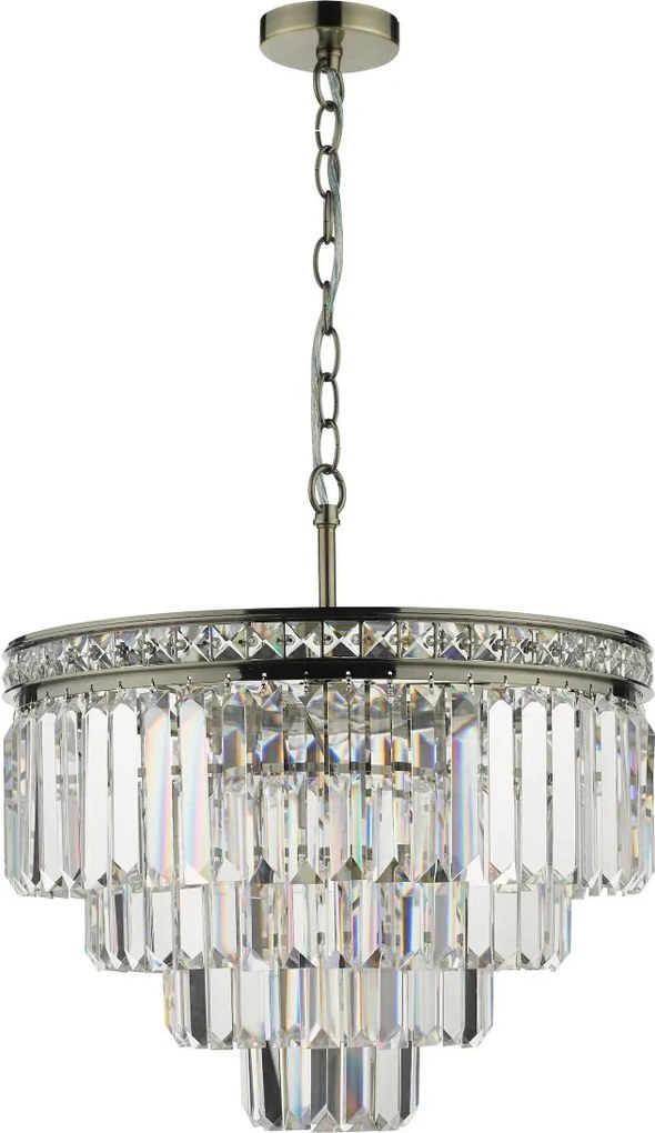 Dar Lighting glamour kristály modern függeszték vyana antik sárgaréz darvya0475