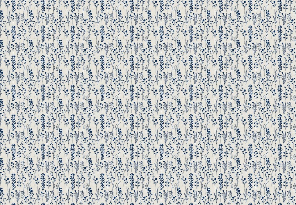 Fotótapéta - Kék mintás virágok (147x102 cm)