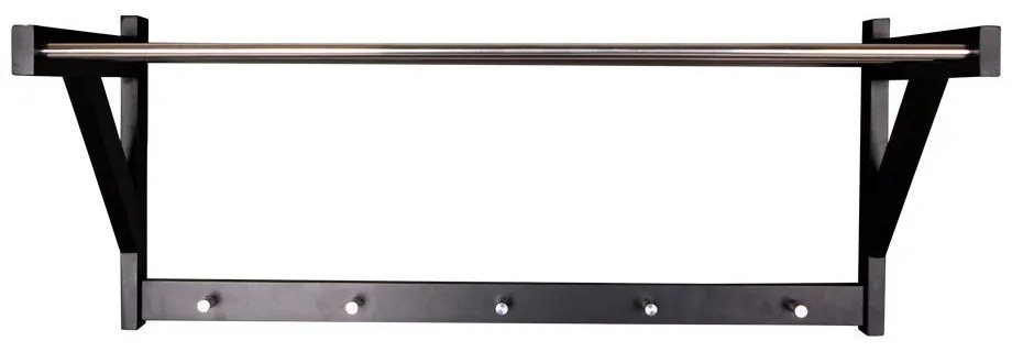 Padova kalaptartó fogas, fekete fa, fekete steel 78x32 cm