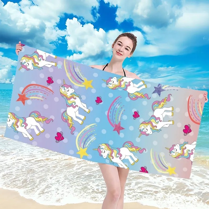 Strandtörölköző UNICORN PONNY 100x180 cm színes, 100% mikroszálas