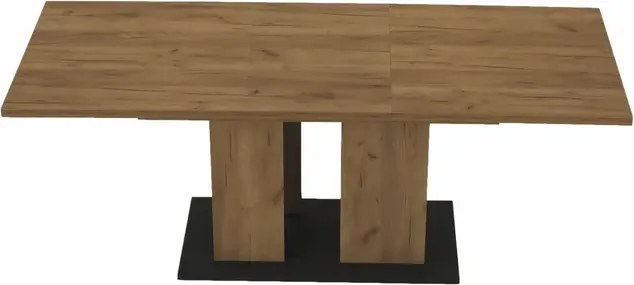 Étkezőasztal, tölgy craft arany/grafit szürke, 155-204x86 cm, FIDEL
