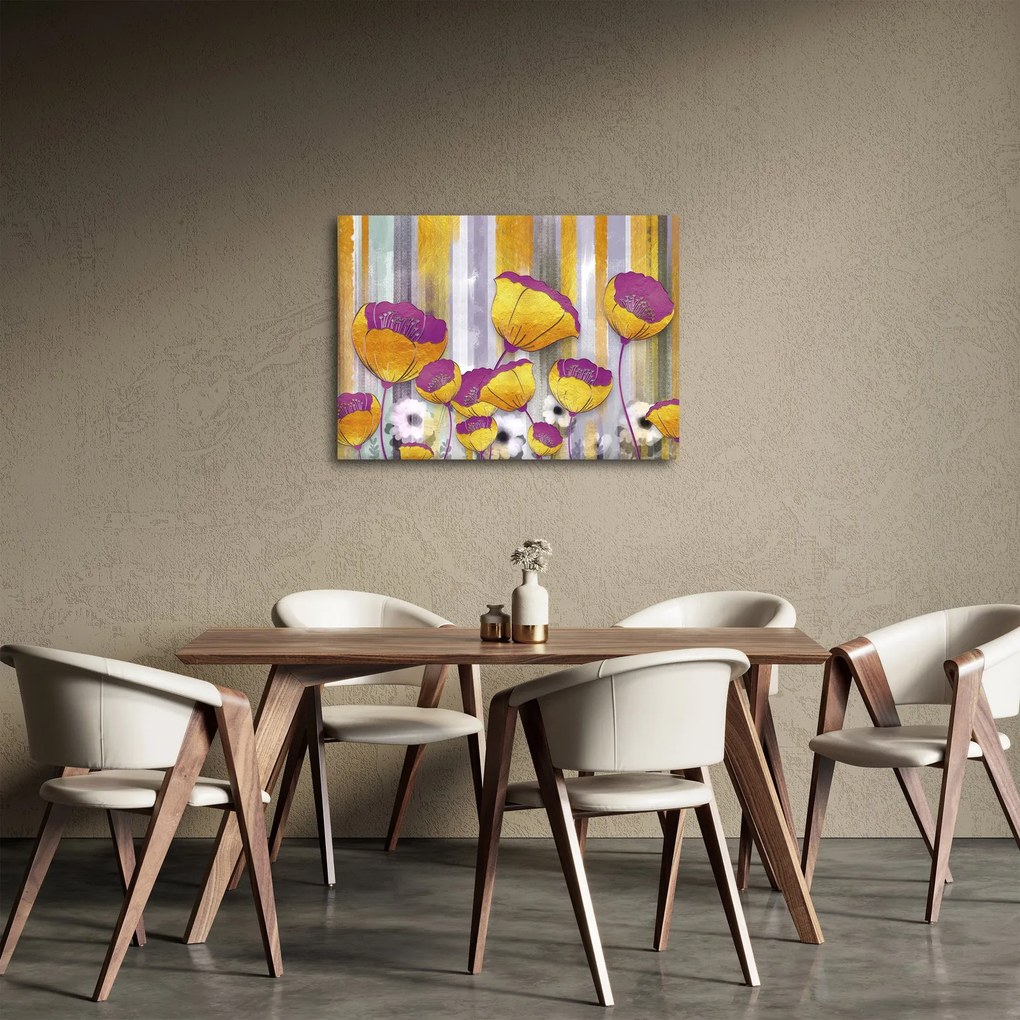 Kép - Virágok illusztrációja (70x50 cm)