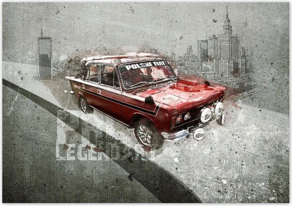 Poszterek 100x70 Piros Nagy Fiat 125p