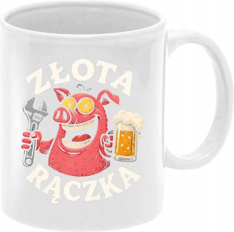 Bögre Arany Nyél Ajándék Férfinak Fehér 330ml