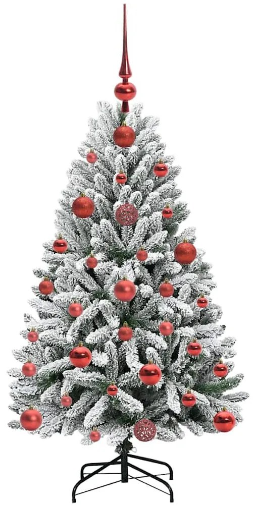 Mű karácsonyfa 150 LED-del Zöld és Fehér 120 cm PVC és fém