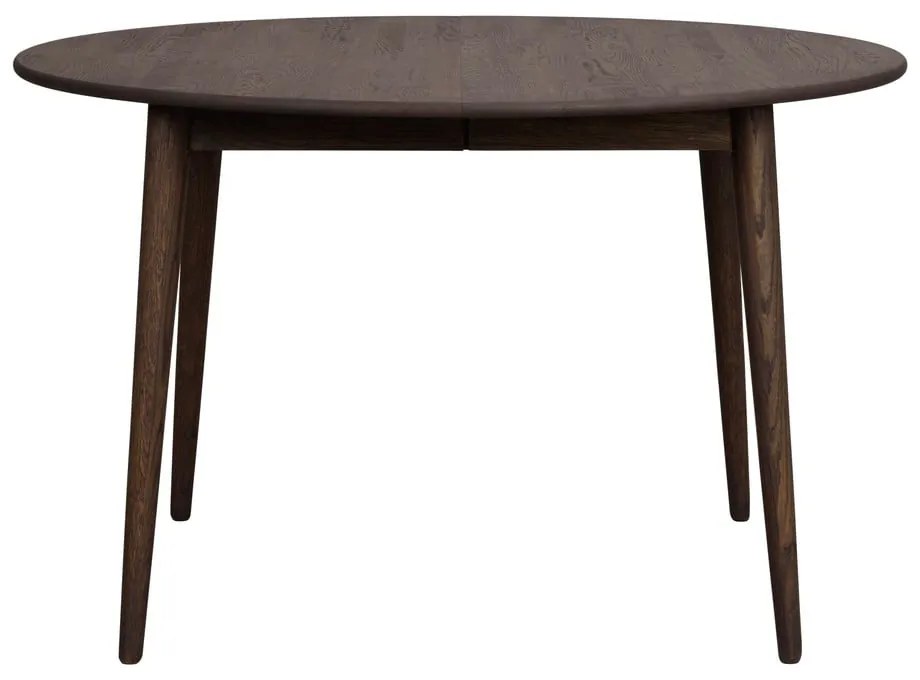 Sötétbarna tölgyfa kerek bővíthető étkezőasztal ø 120 cm Tyler – Rowico