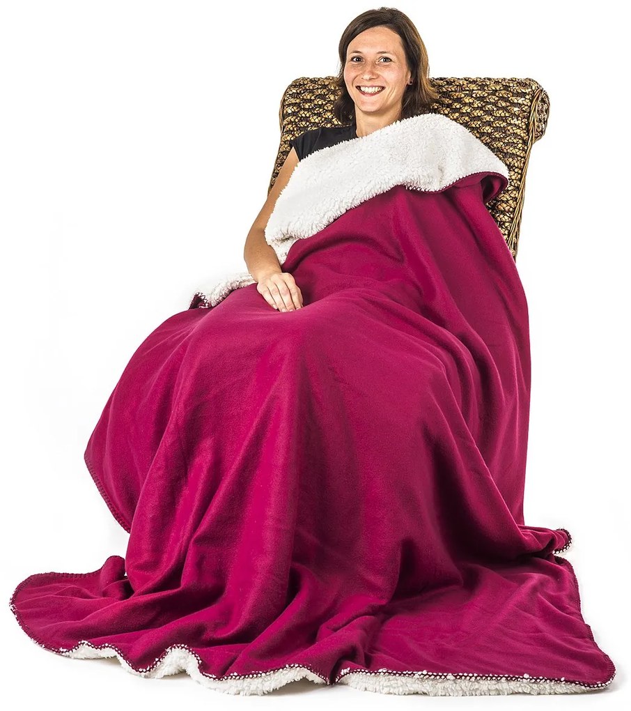 4Home gyapjú hatású pléd bordó, 150 x 200 cm